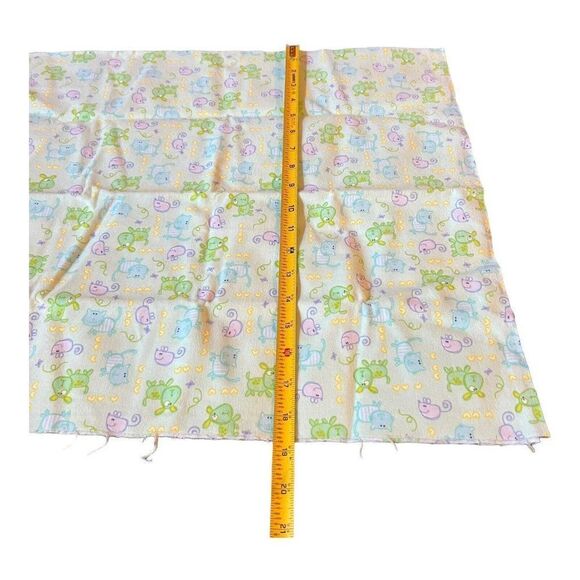 Vintage Cartoon Dog Cat Mouse Green Blue Purple Fun Print Fabric Material 1/2yd - Picture 4 of 4